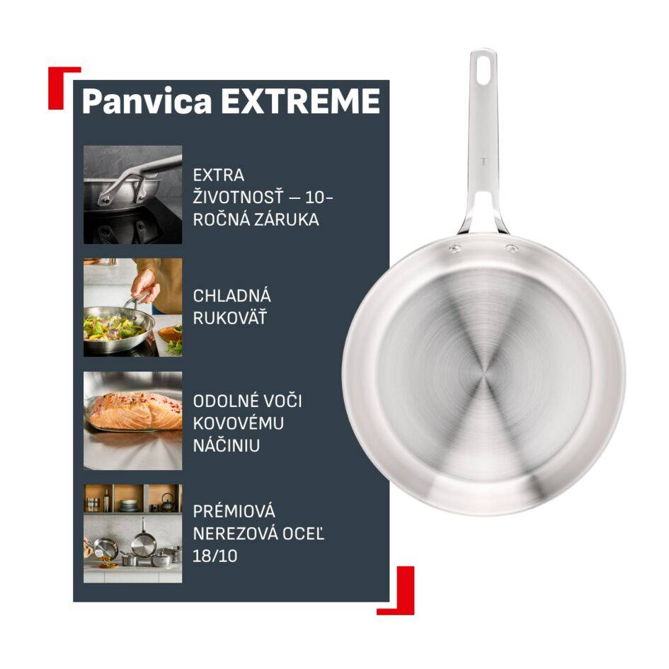 Panvica Tefal Extreme z nehrdzavejúcej ocele G7620404 24 cm