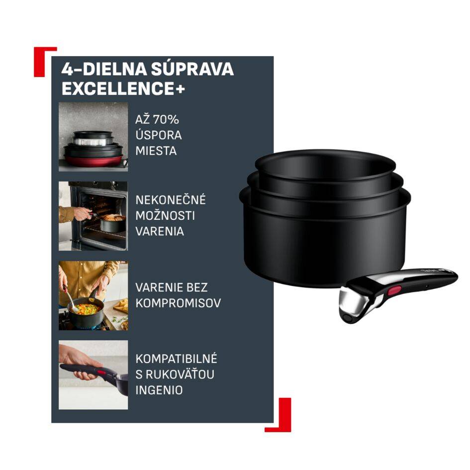 Sada stohovateľného riadu Ingenio Excellence+ P0079002 4 ks