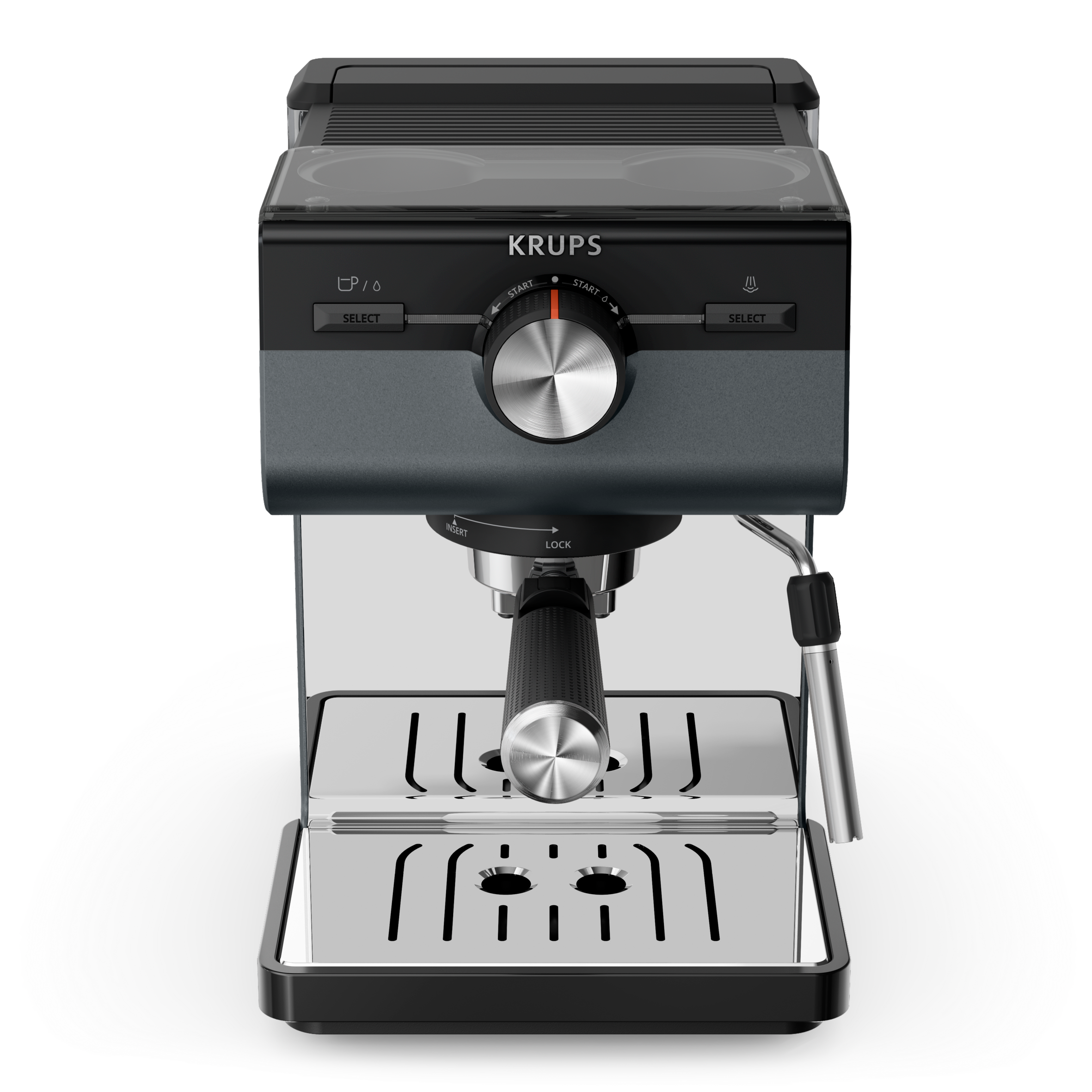 Pákový kávovar KRUPS Authentic+ XP384G10 tmavosivý