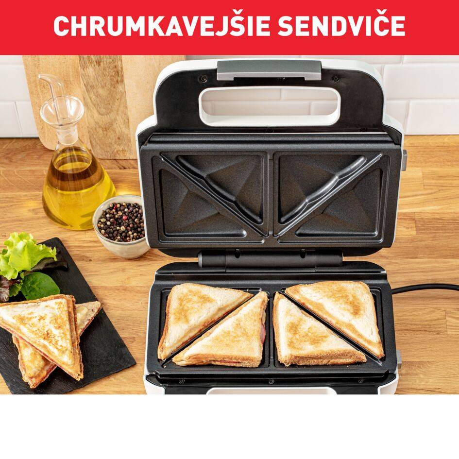 Sendvičovač Tefal Multiplates Snack XL SW701110 Nerezový/Biely
