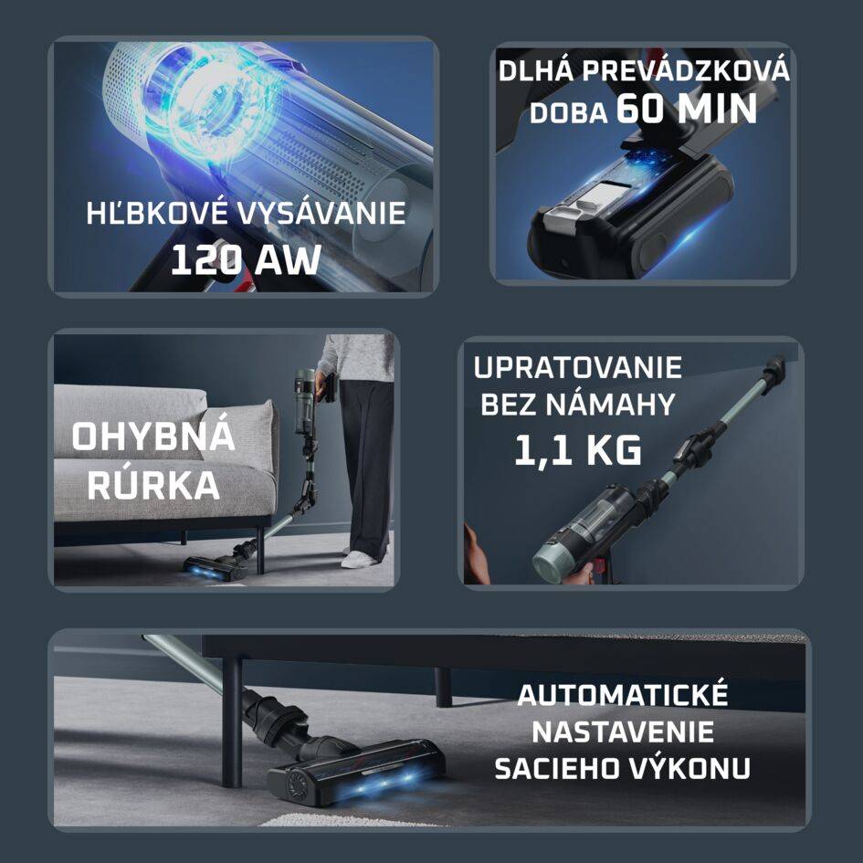Tyčový vysávač X-Force Flex 10.80 Allergy Auto 3v1 120 AW RH7A32E0
