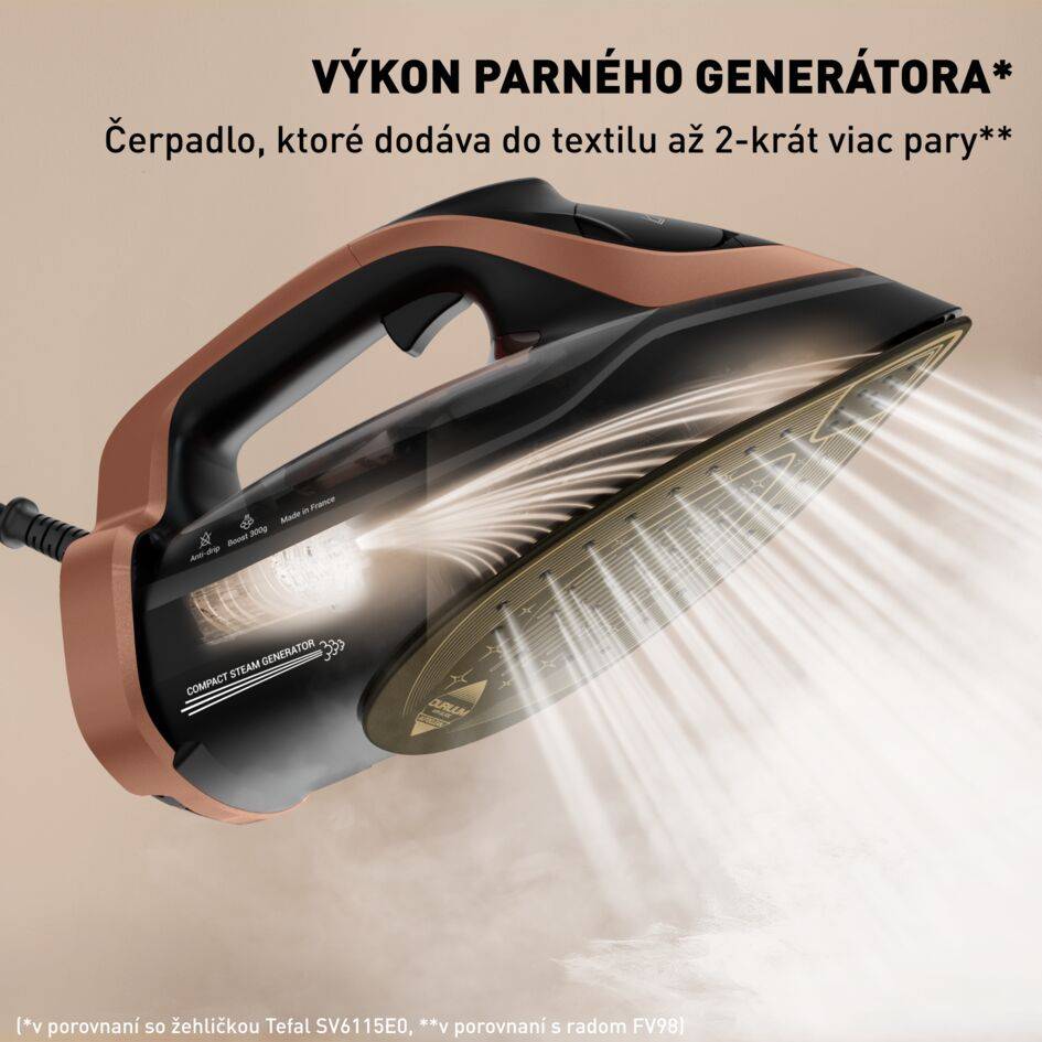 Naparovacia žehlička Tefal Ultimate Power Pro FV9E50E0 Ružovo zlatá/Čierna