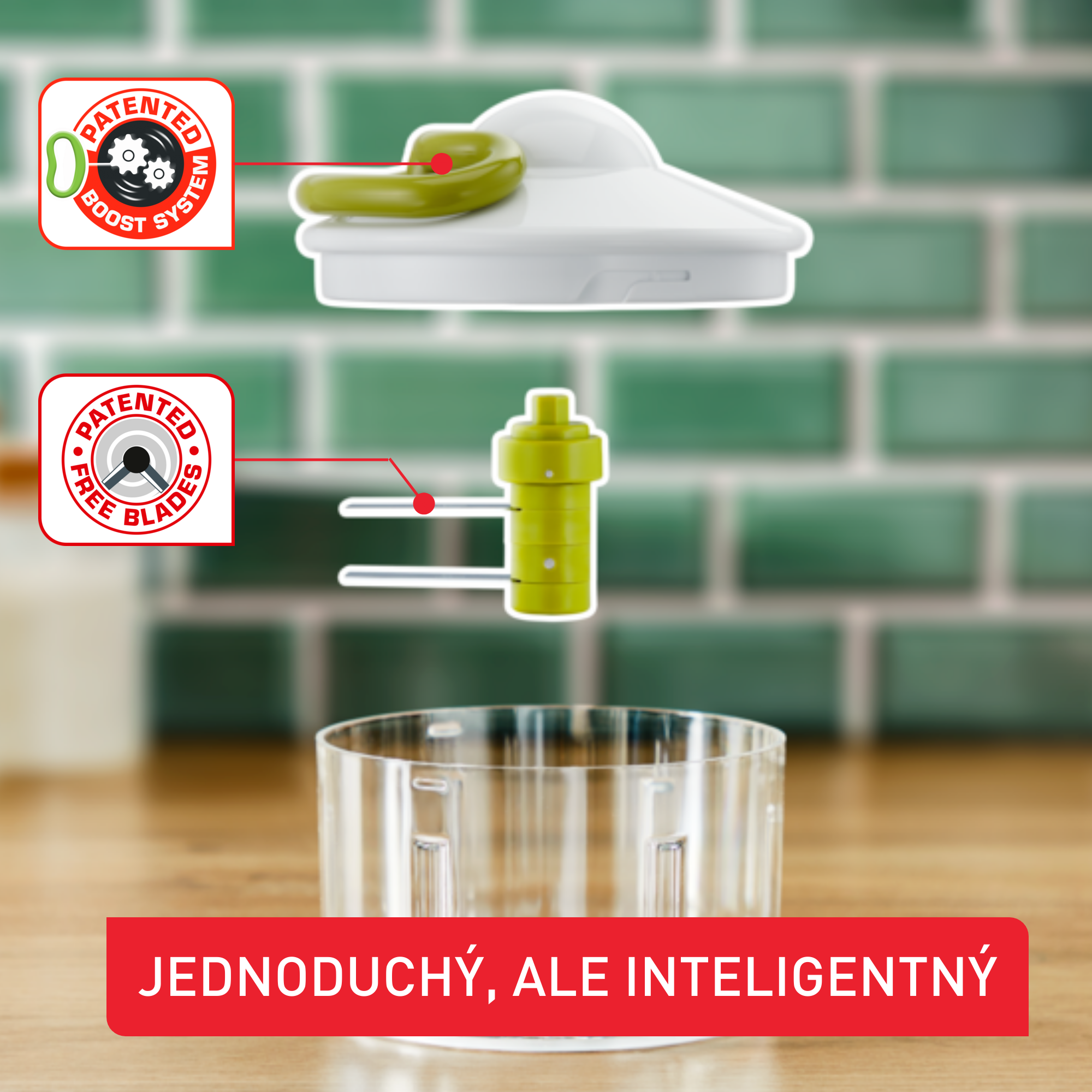 Ručný sekáčik Tefal 5 Second Chopper K1330404 Zelený/Biely 500 ml