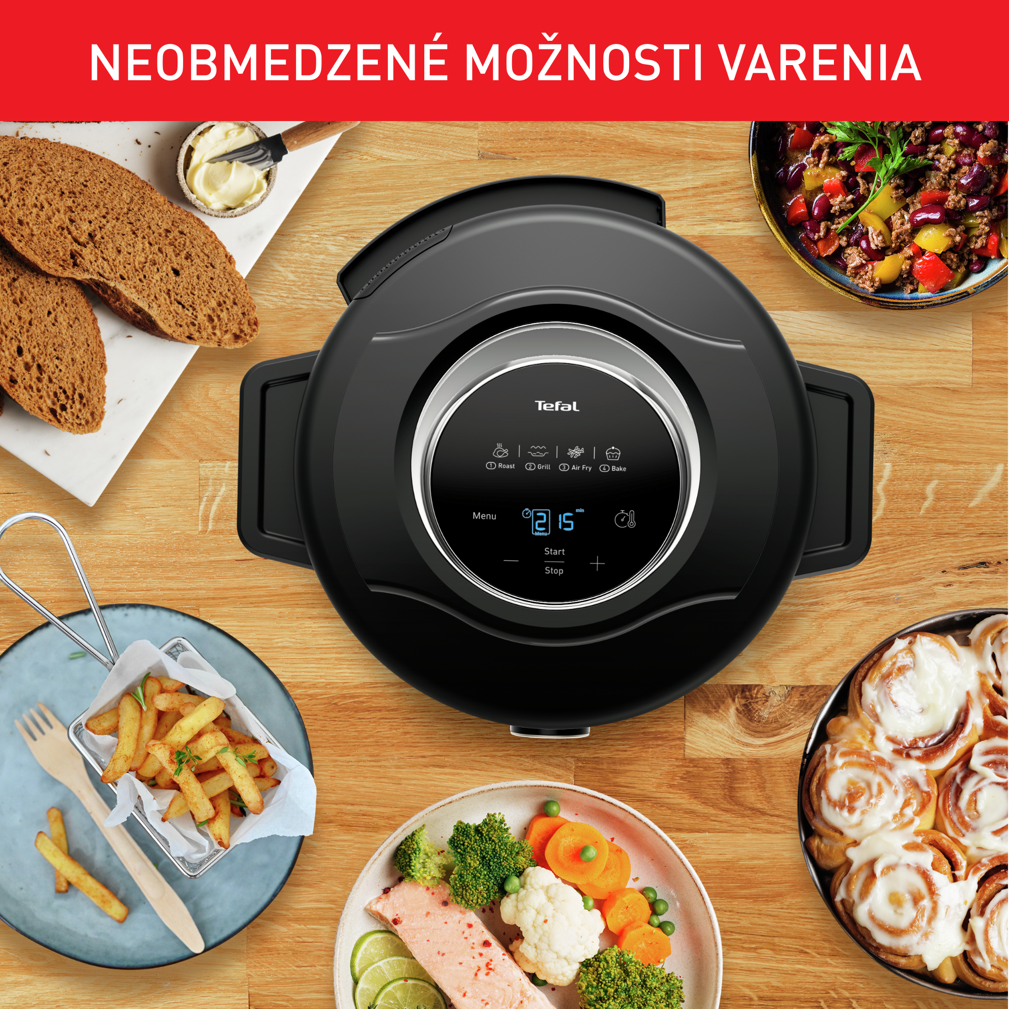 Multifunkčný elektrický hrniec/teplovzdušná fritéza Tefal Turbo Cuisine & Fry CY778830 Čierny