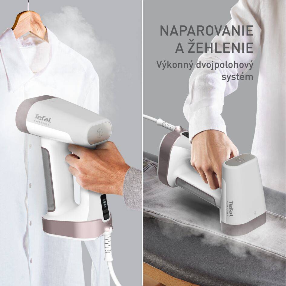 Naparovač odevov Tefal Pure Force 2 v 1 DT8720E0 Biely