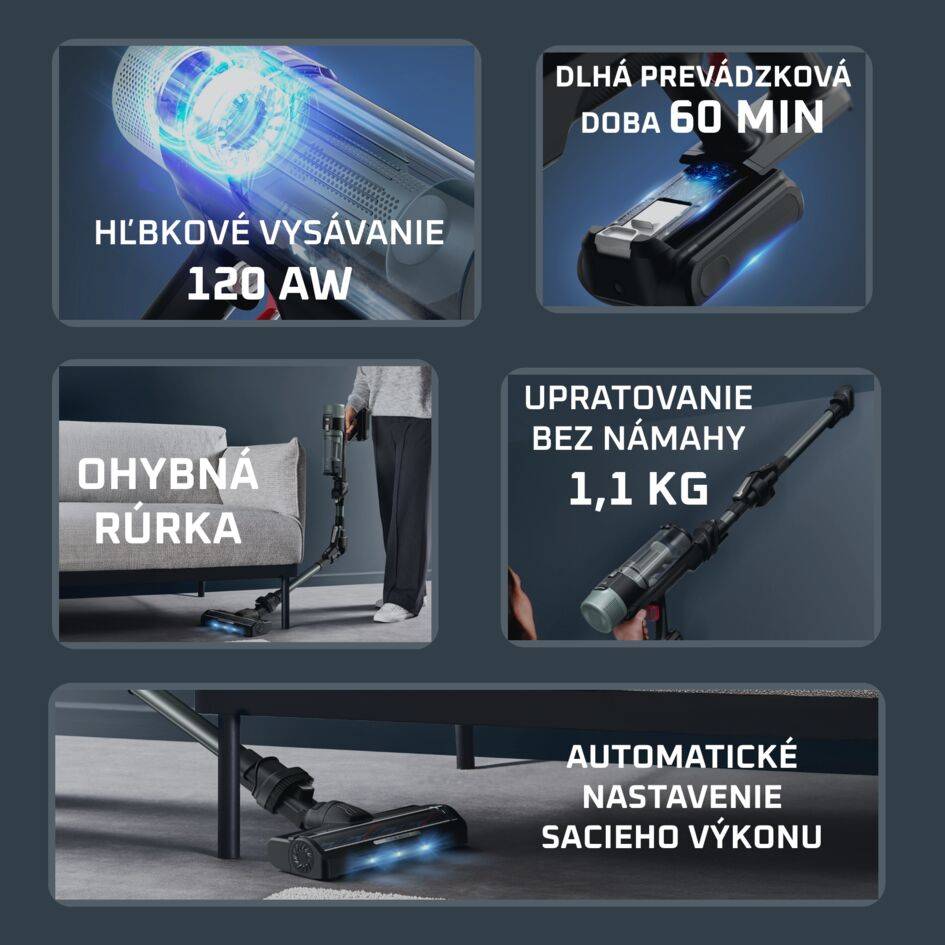 Tyčový vysávač X-Force Flex 10.80 Allergy Auto 3v1 120 AW RH7A35E0