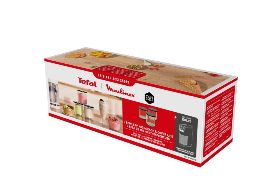 3 misky s objemom 480 mL s viečkami XF60W0F0