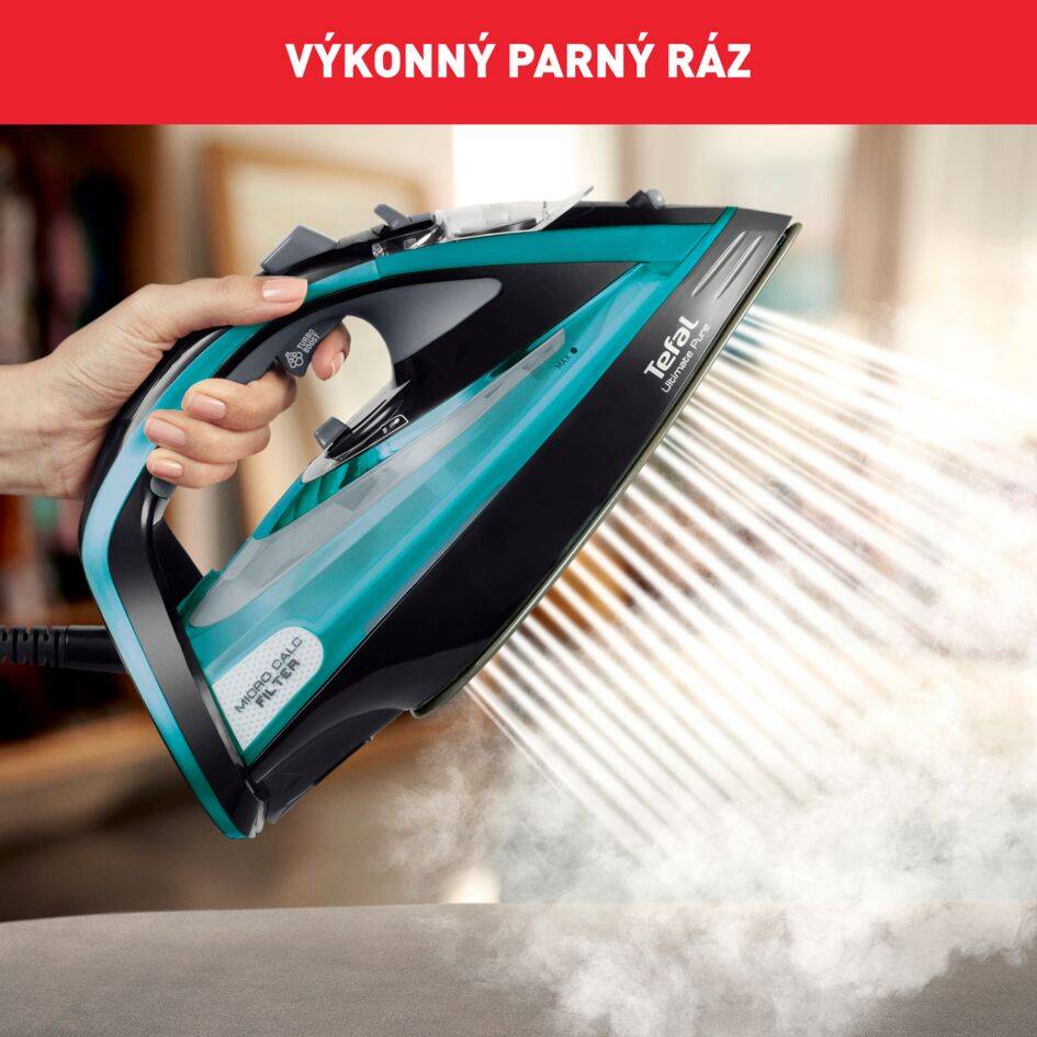Naparovacia žehlička Tefal Ultimate Pure FV9844E0 Azúrová/Čierna