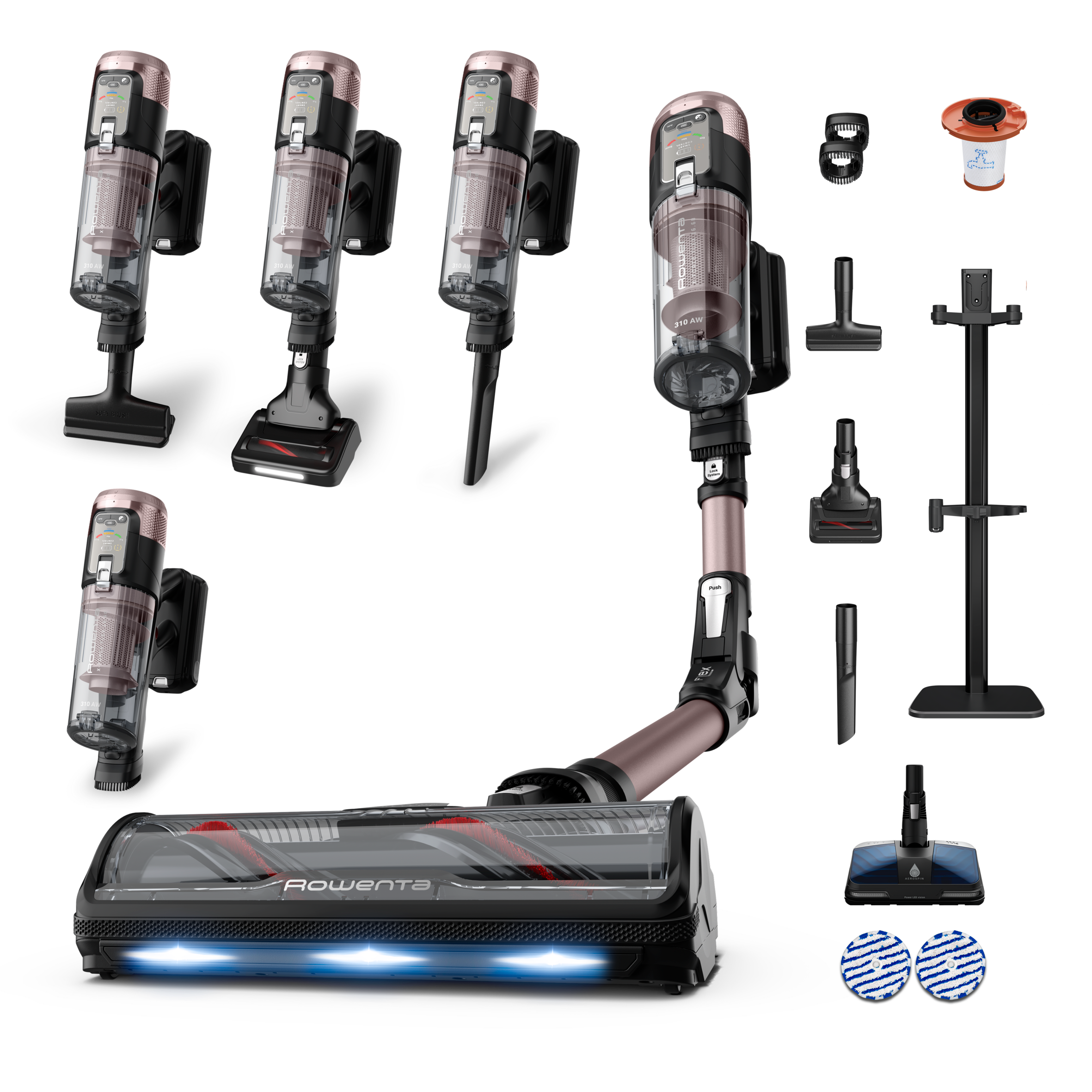 Tyčový vysávač Rowenta X-Force Flex 16.60 Aqua Auto Animal 4v1 315 AW RH9CD9E0