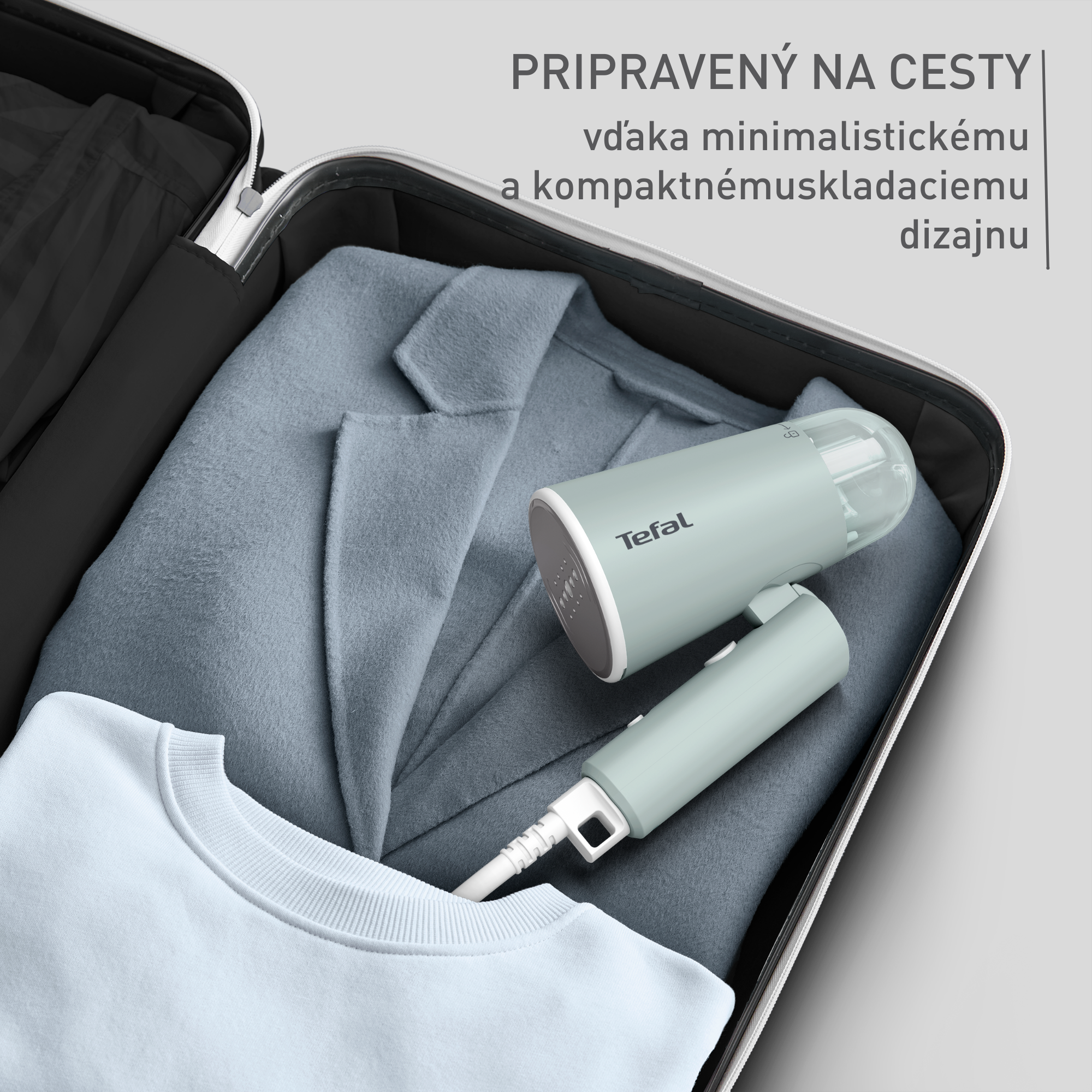 Ručný naparovač Tefal Origin Travel DT1034E1 eukalyptová zelená