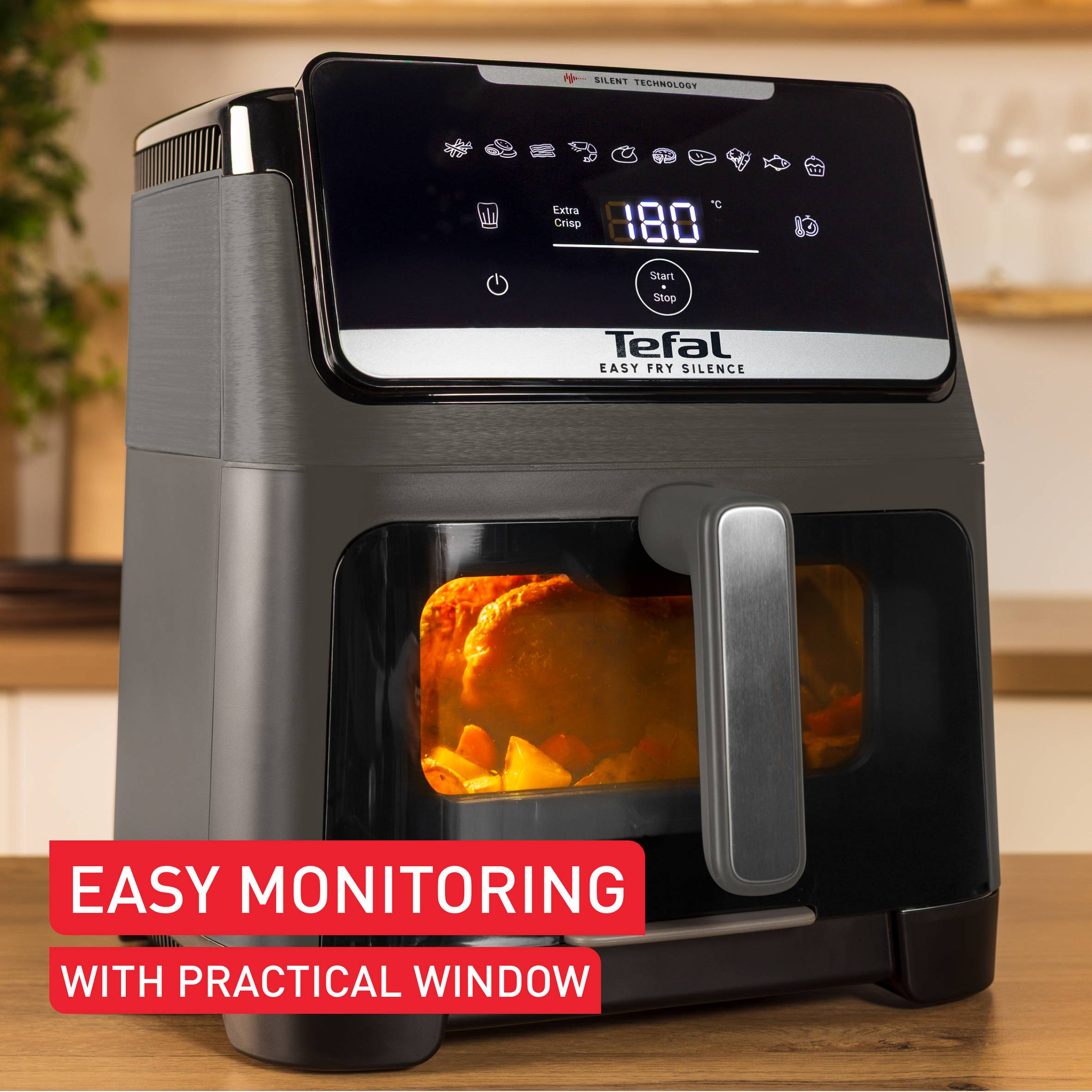 Teplovzdušná fritéza Tefal Easy Fry Silence 7L EY846HE0 Tmavo šedá