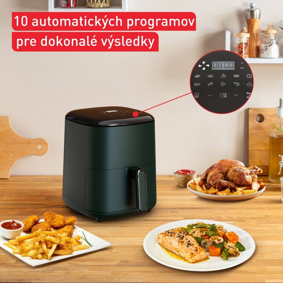 Teplovzdušná fritéza Tefal Easy Fry Max EY245310 Tmavo zelená/Čierna
