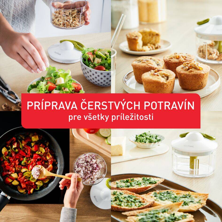 Ručný sekáčik Tefal 5 Second Chopper K1330404 Zelený/Biely 500 ml