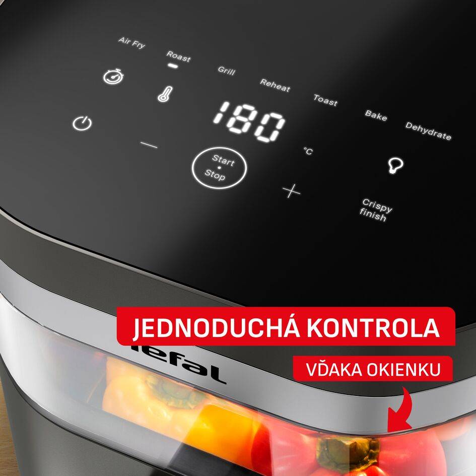 Teplovzdušná fritéza Tefal INFRARED AIR FRYER 7L, EY832HE0, tmavosivá