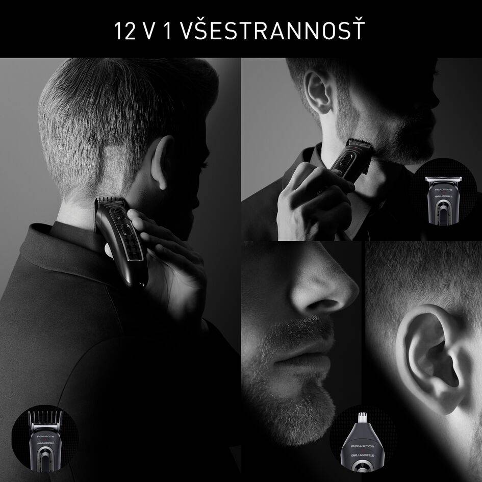 Všestranný zastrihávač vlasov a brady Rowenta x KARL LAGERFELD Trim & Style TN911LF0