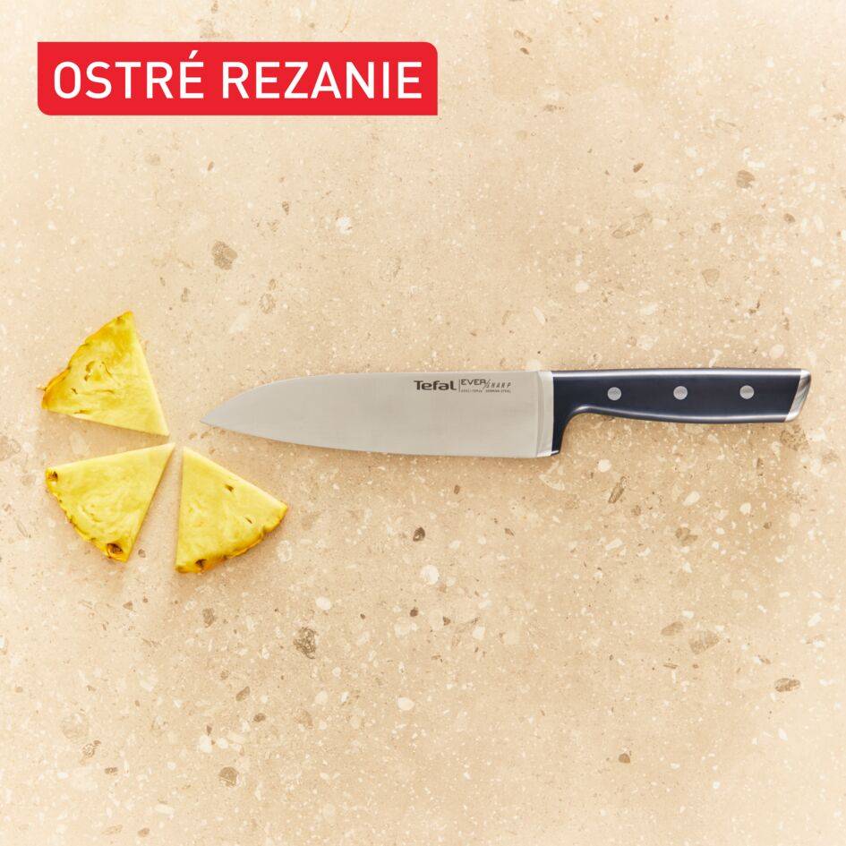 Samoostriaci kuchynský nôž Tefal EverSharp chef a blok na nože s integrovanou brúskou K297S244