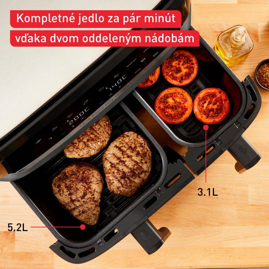 Teplovzdušná fritéza Tefal Dual Easy Fry & Grill EY905B10 Čierna