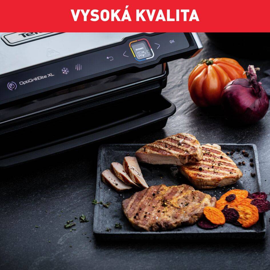 Elektrický gril Tefal OptiGrill Elite XL GC760D30 Strieborný/Čierny