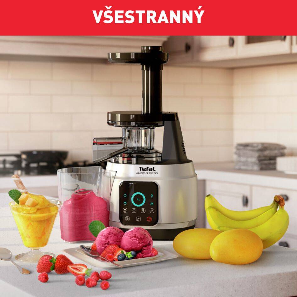 Odšťavovač Tefal Juice & Clean ZC420E38 Nerezový/Čierny