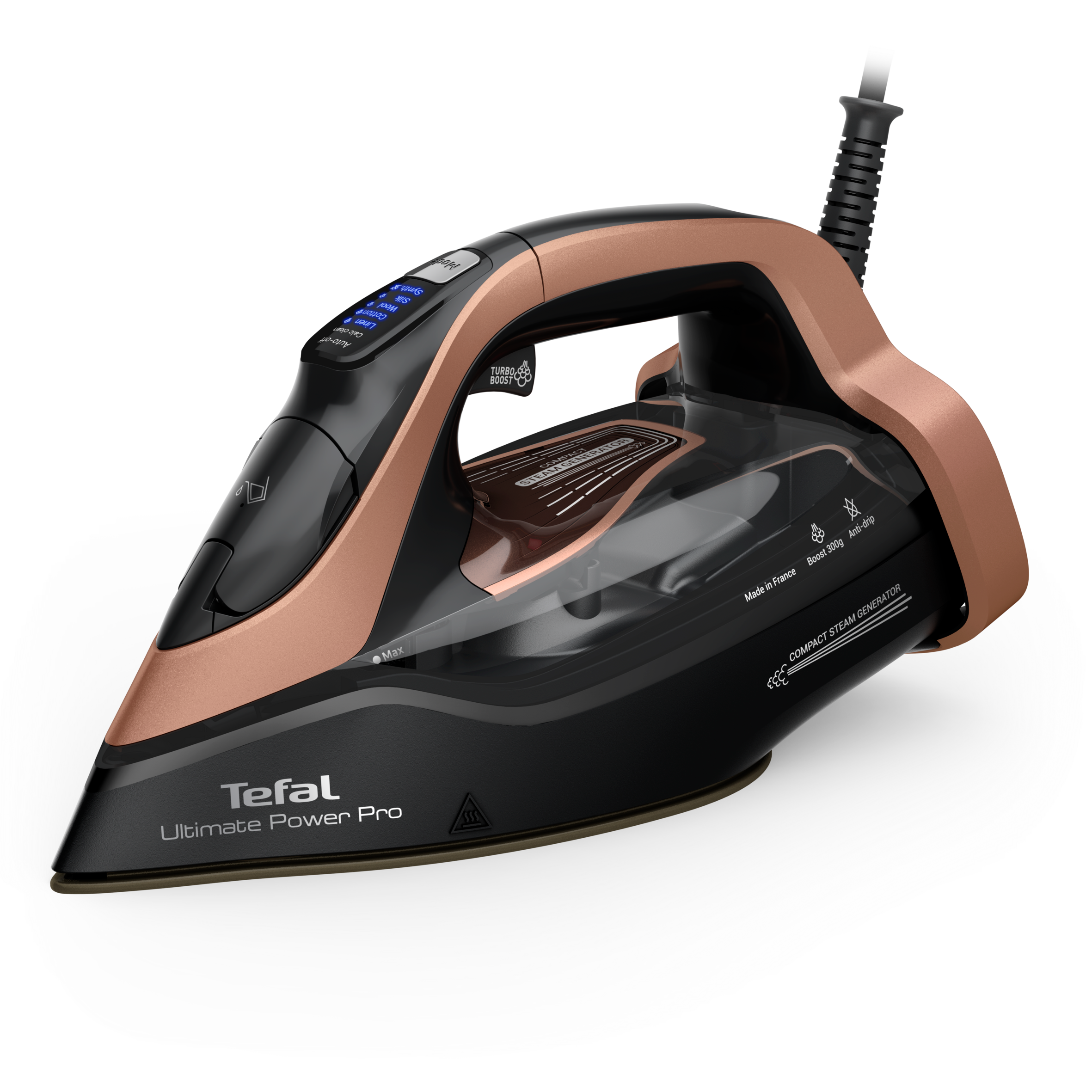 Naparovacia žehlička Tefal Ultimate Power Pro FV9E50E0 Ružovo zlatá/Čierna