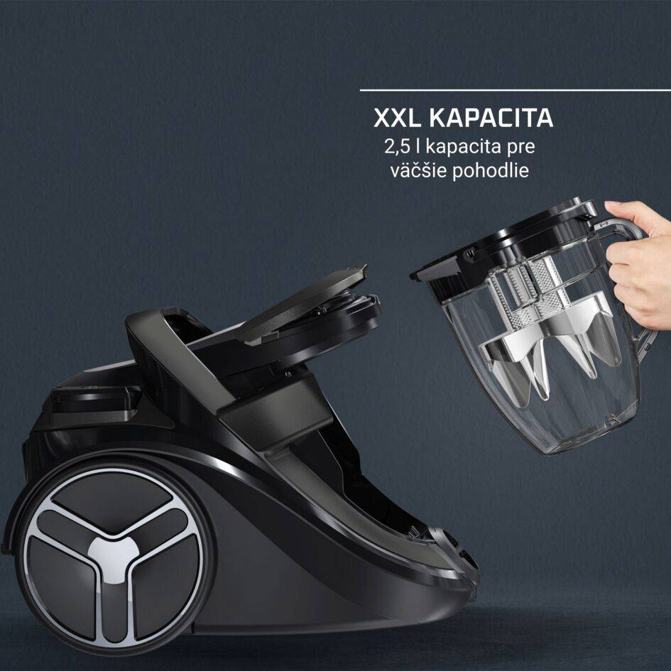 Bezvreckový vysávač Silence Force Cyclonic Effitech® 59 dB Parquet RO7935EA