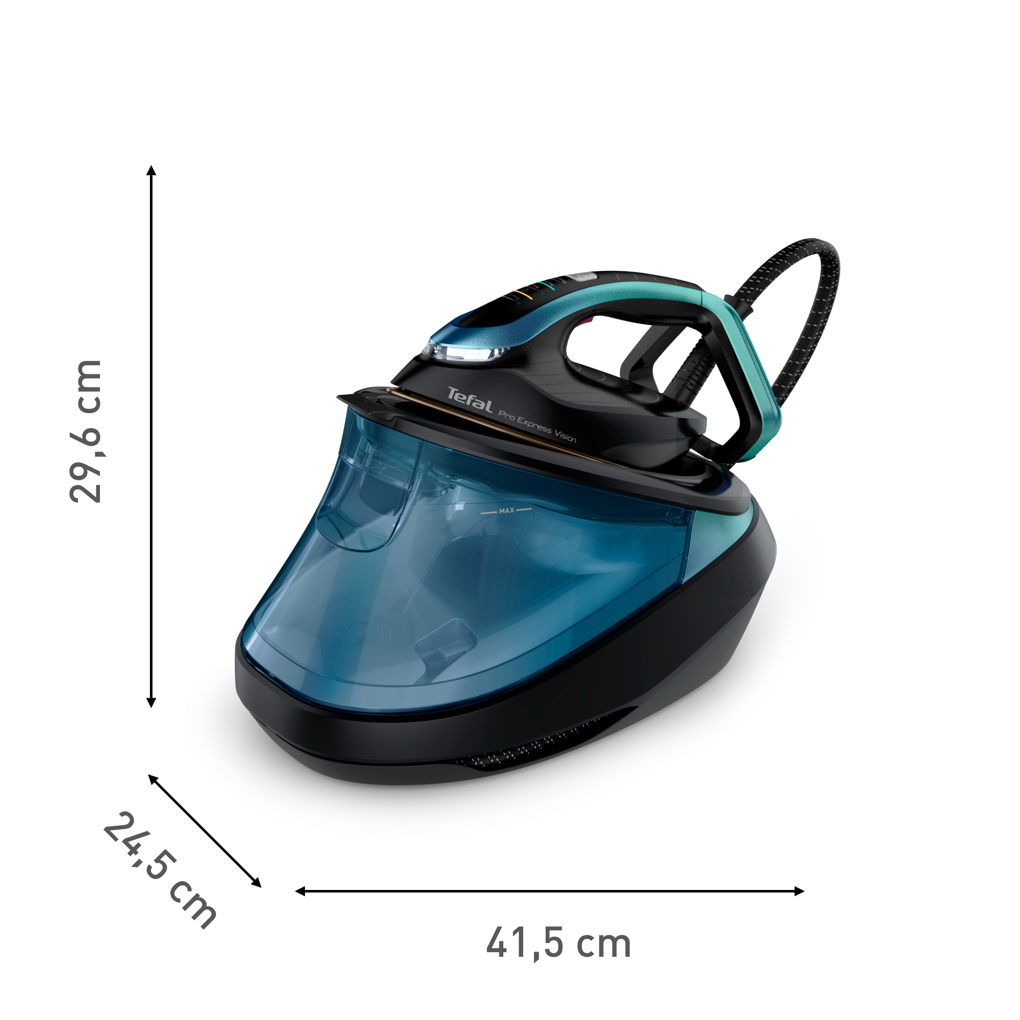 Parný generátor Tefal Pro Express Vision GV9822E1 Korálová modrá/čierna