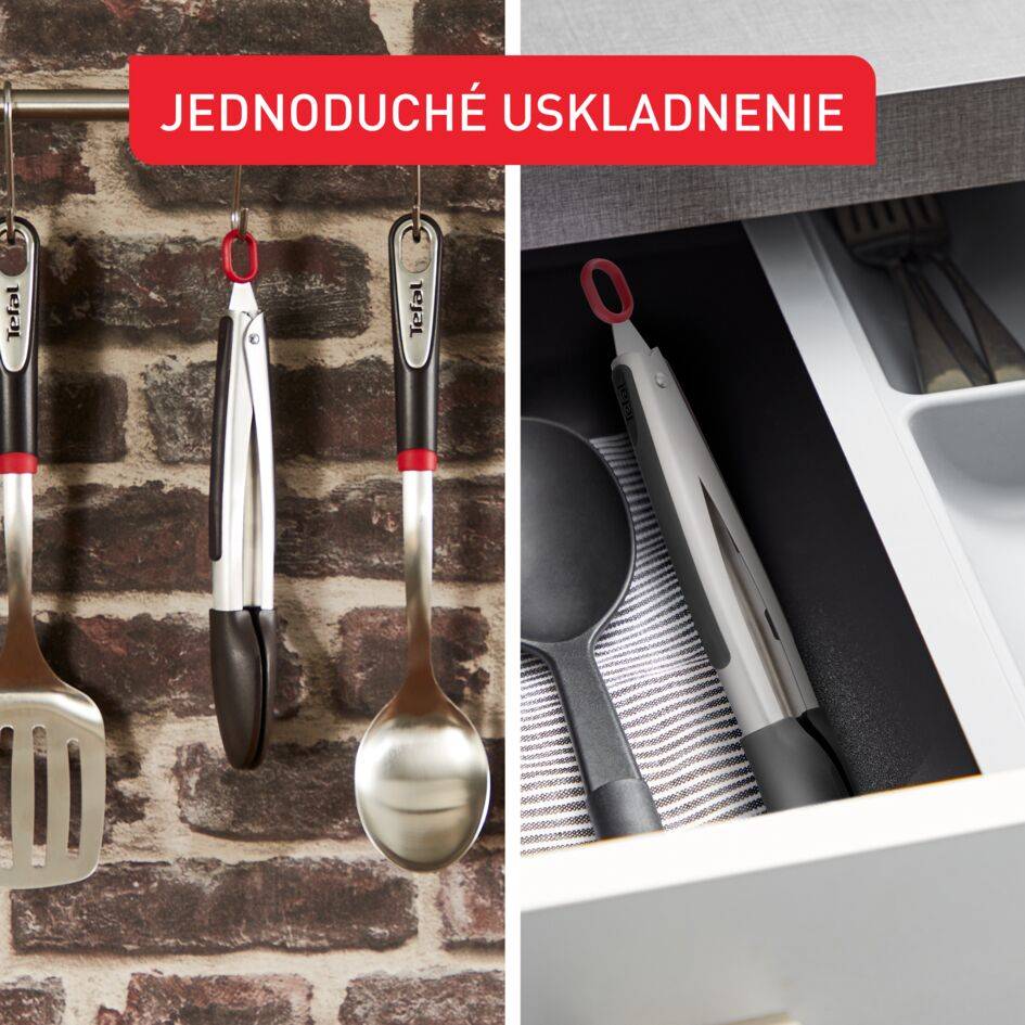 Kliešte Tefal K1182034 Nerezové/Čierne 25 cm