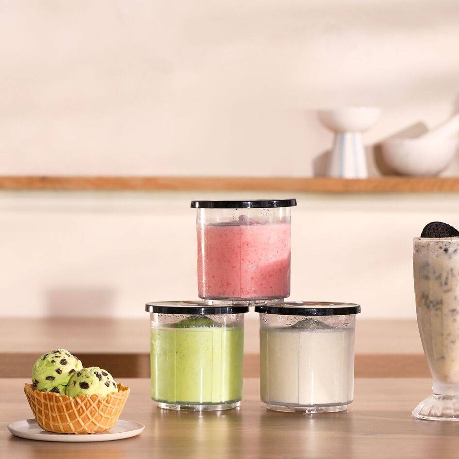 3 misky s objemom 480 mL s viečkami XF60W0F0