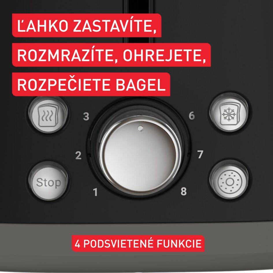 Retro hriankovač Tefal Collection TT7208E0 Ušľachtilá oceľ/Čierny