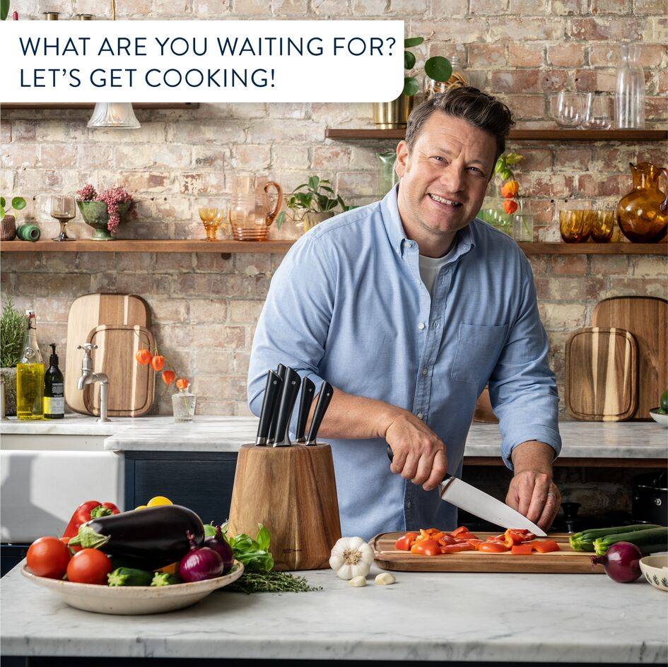 Jamie Oliver by Tefal the Starter Set : Chef's 15cm, Utility 12cm, Paring 9cm   