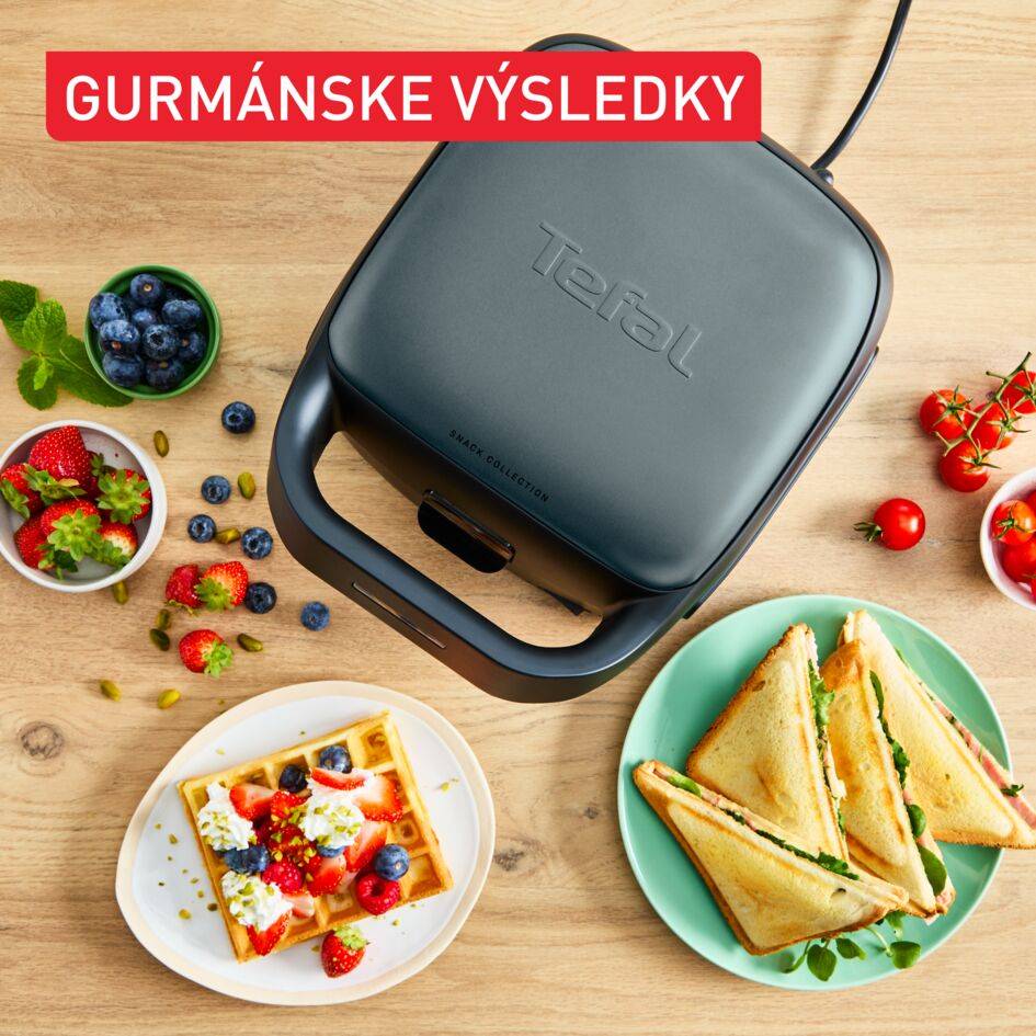 Sendvičovač a vaflovač Tefal Snack Collection SW862BF0 Čierna