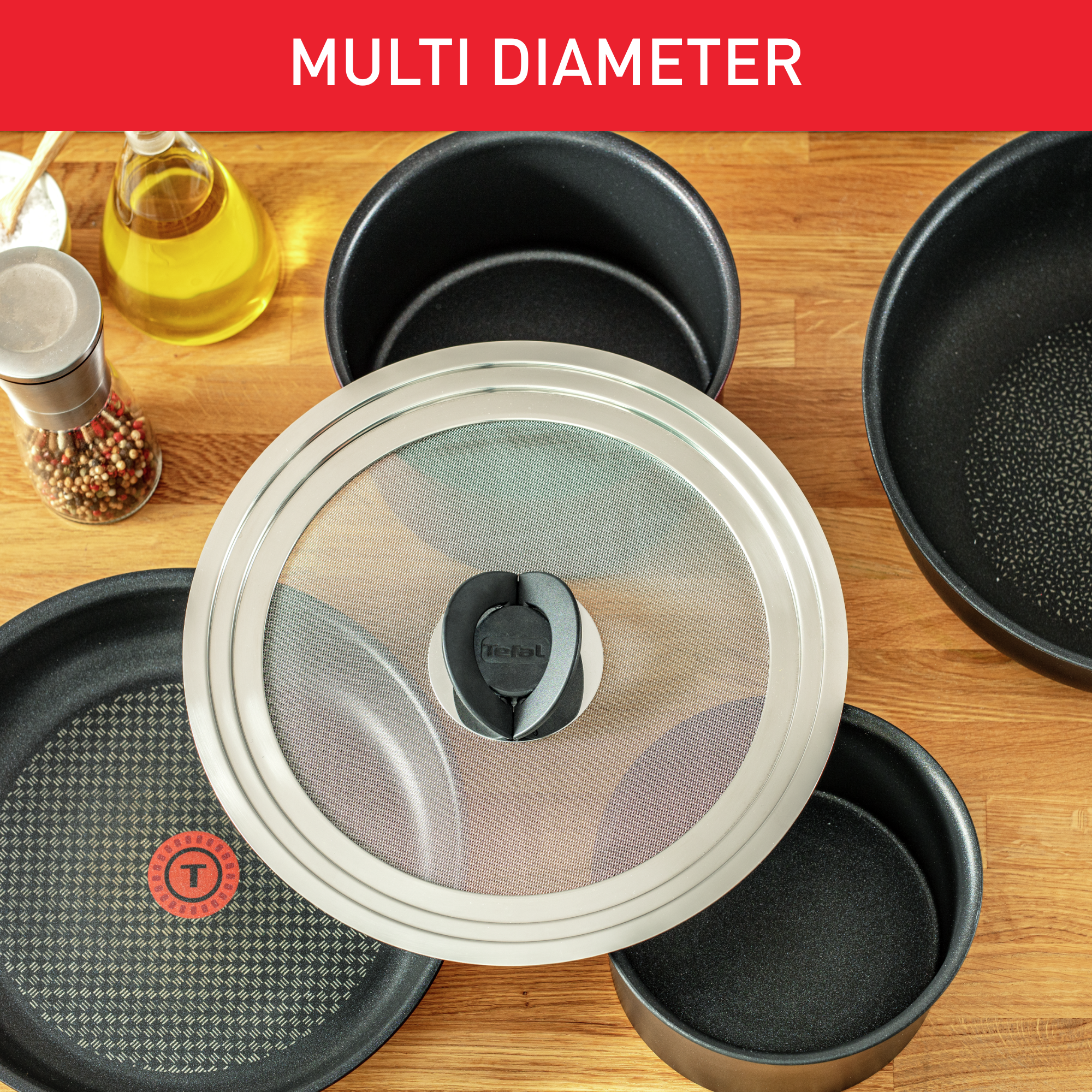 Veko INGENIO proti rozstrekovaniu z nehrdzavejúcej ocele 24 – 30 cm L9879902