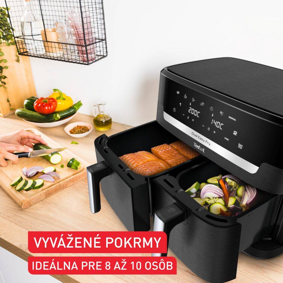 Teplovzdušná fritéza Tefal Easy Fry Dual XXL 11 litrov EY9428E0