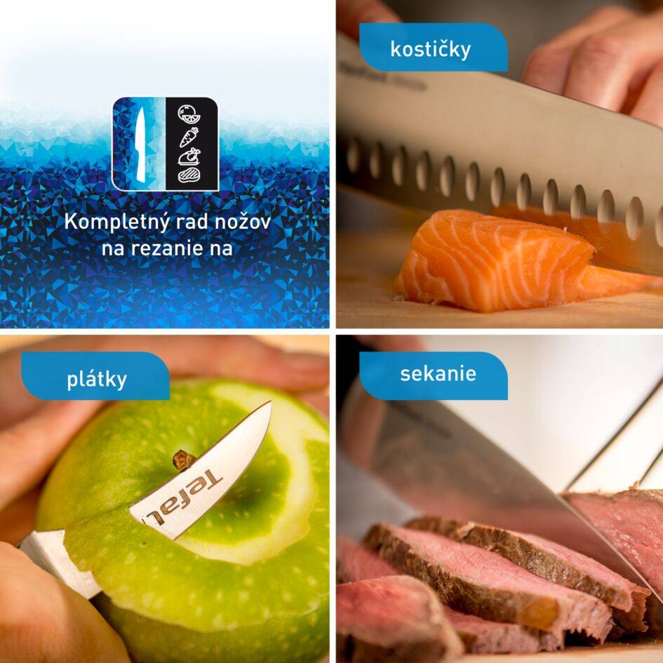 Kuchynský nôž Tefal Ice Force K2320514 Nerezový/Čierny 9 cm