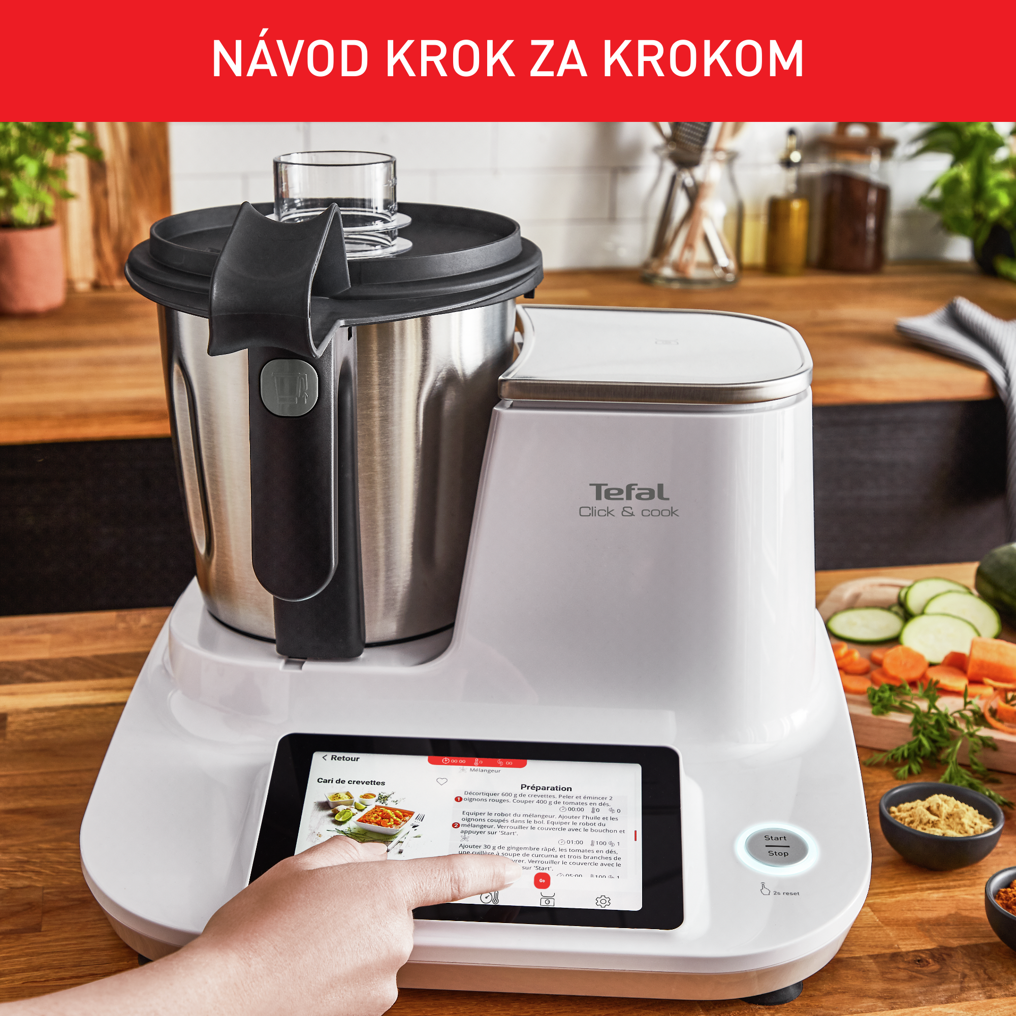 Multifunkčný varný kuchynský robot CLICK & COOK FE506130 Biely