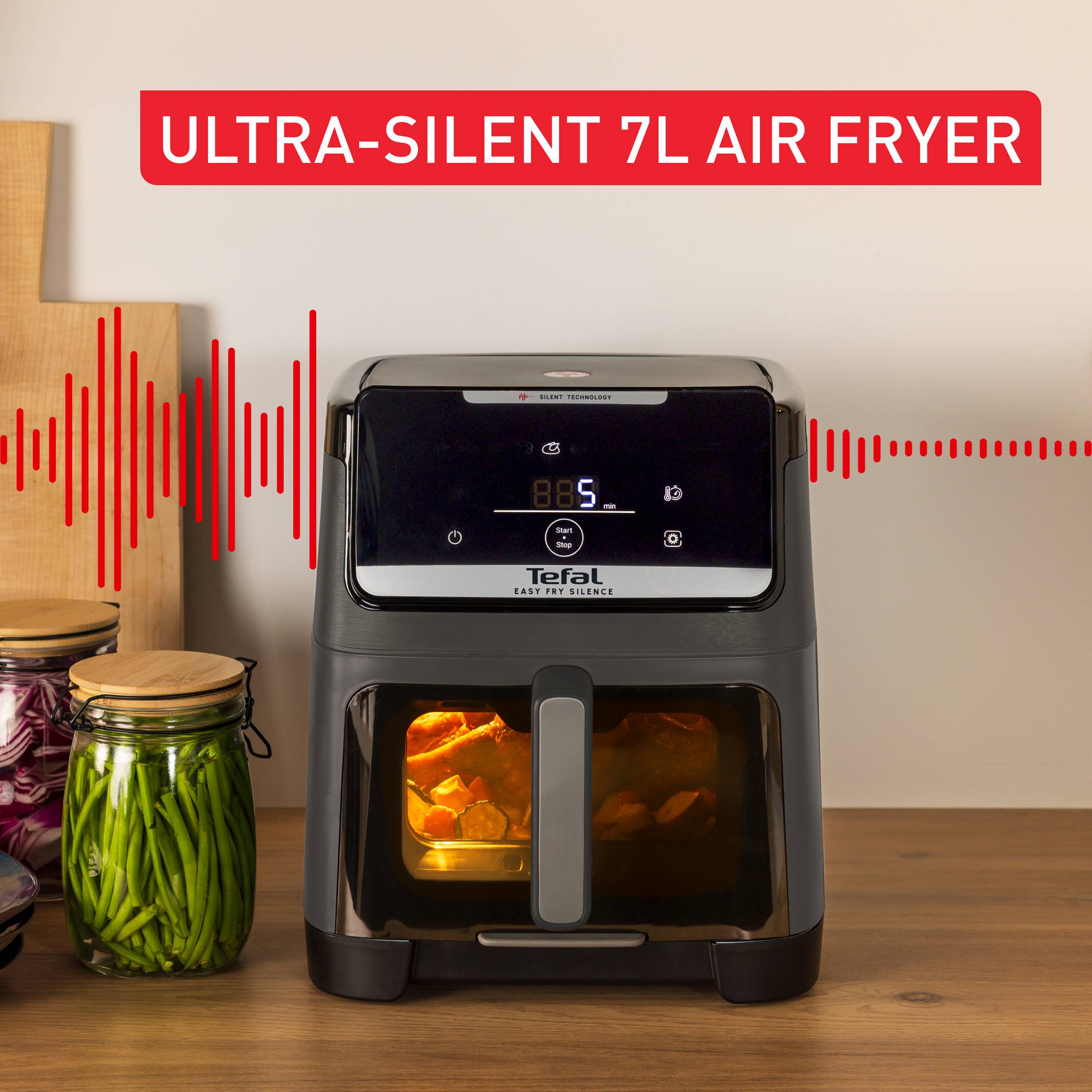 Teplovzdušná fritéza Tefal Easy Fry Silence 7L EY846HE0 Tmavo šedá