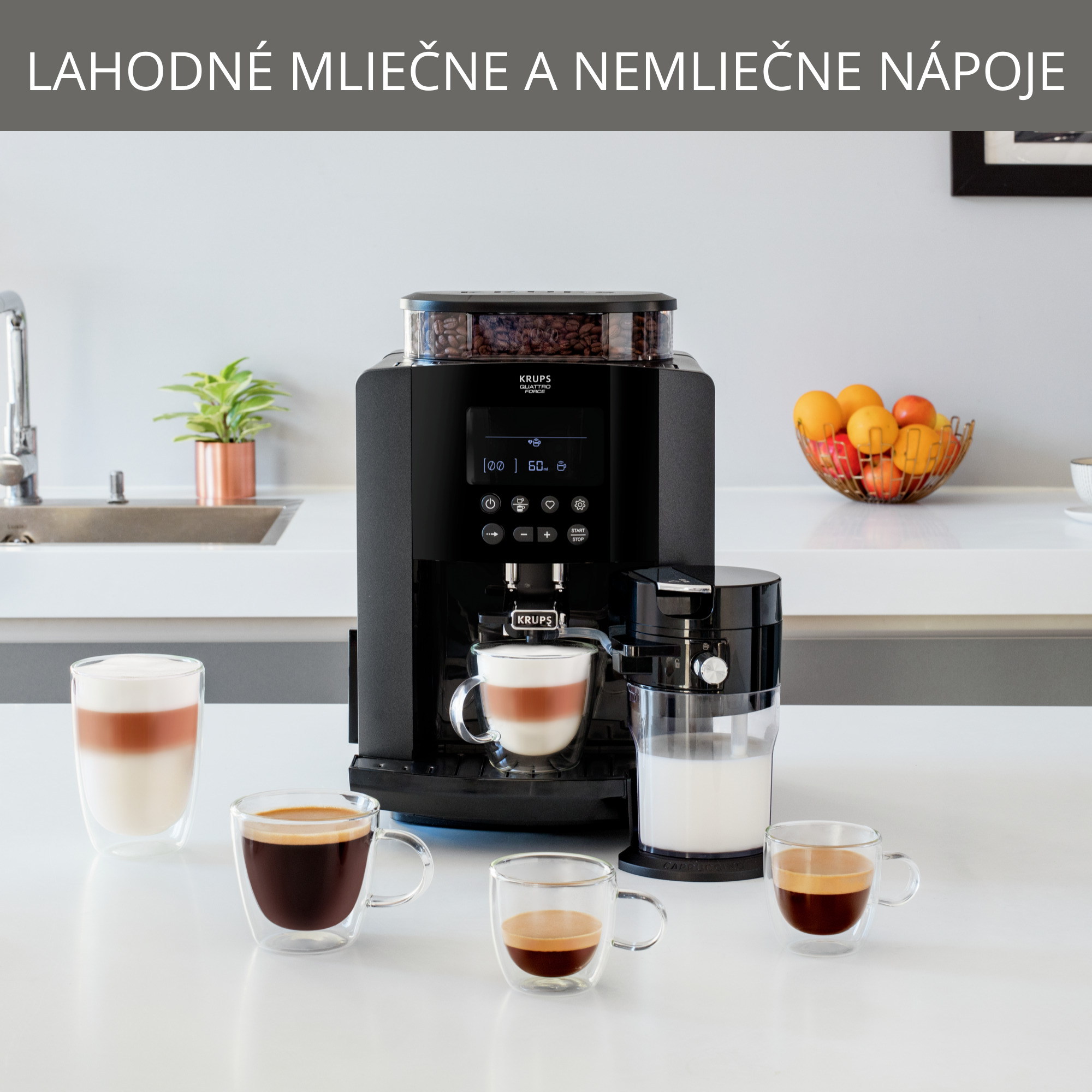 Automatický kávovar KRUPS Arabica Latte EA819N10 Čierny