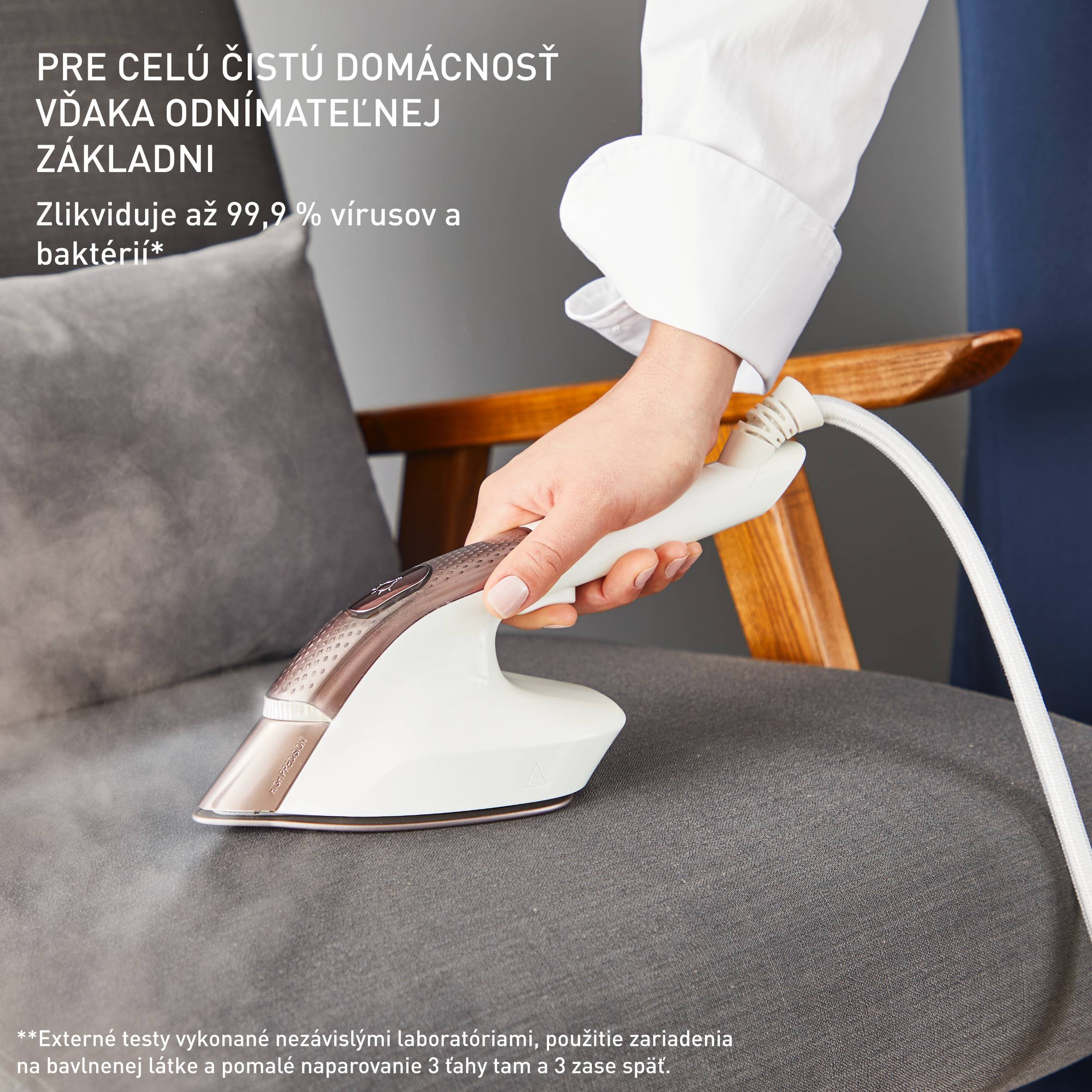 Naparovač odevov so stojanom Tefal IXEO Vision QT1811E0 Biela