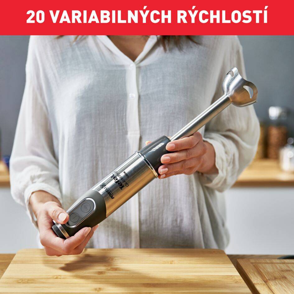 Tyčový mixér Tefal Quickchef 2v1 HB659838 Nerezový/Čierny