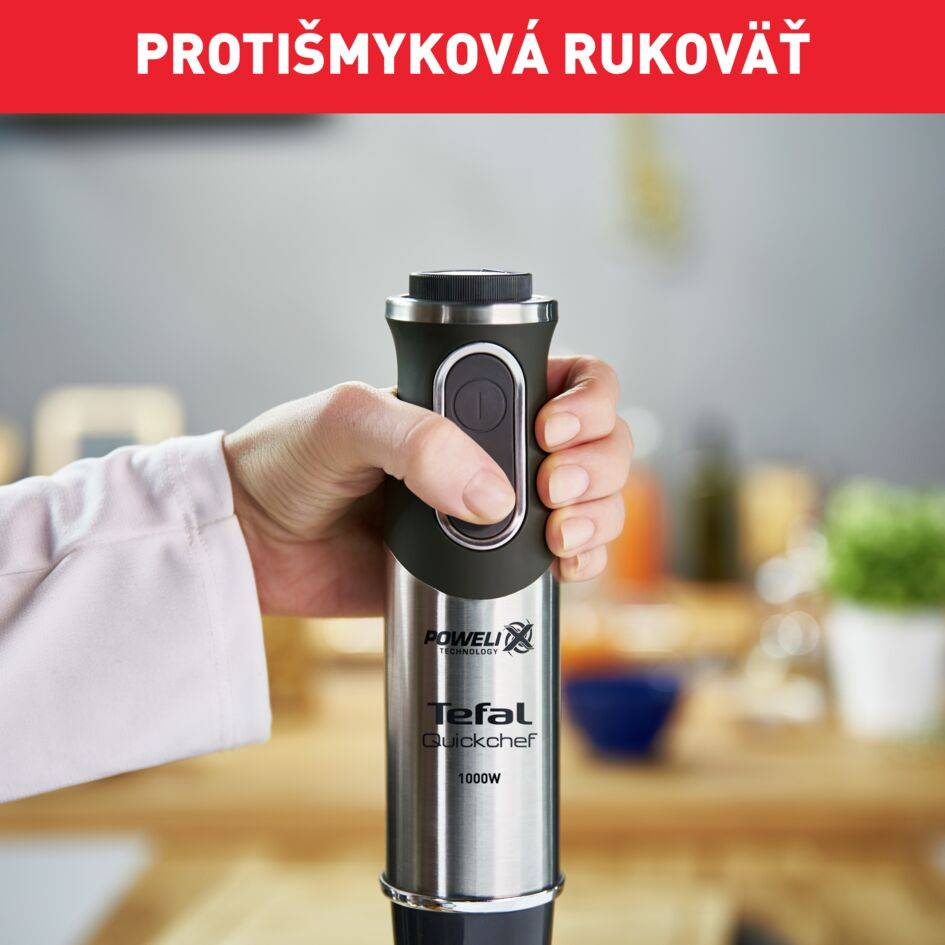 Tyčový mixér Tefal Quickchef 2v1 HB659838 Nerezový/Čierny