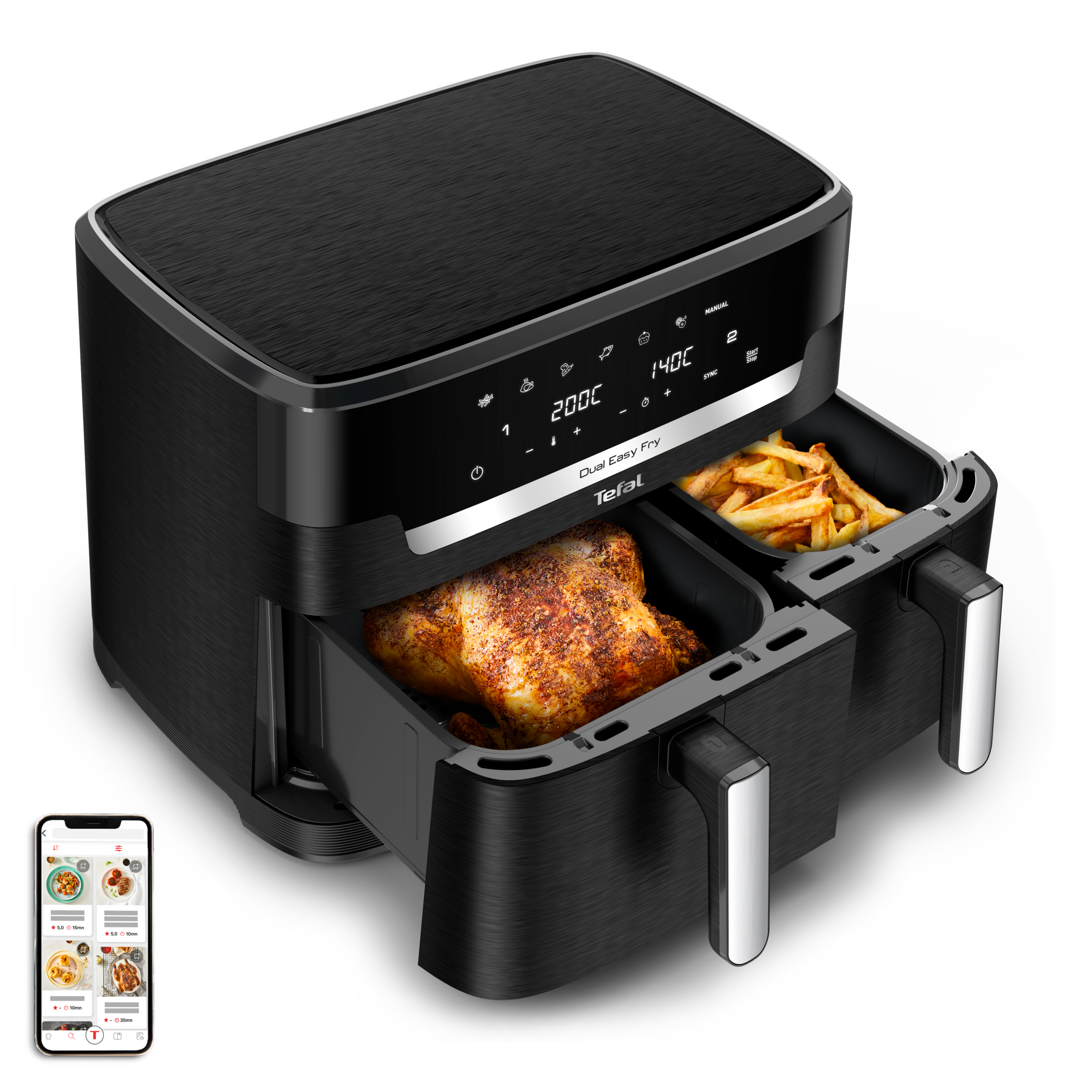 Teplovzdušná fritéza Tefal Easy Fry Dual XXL 11 litrov EY9428E0