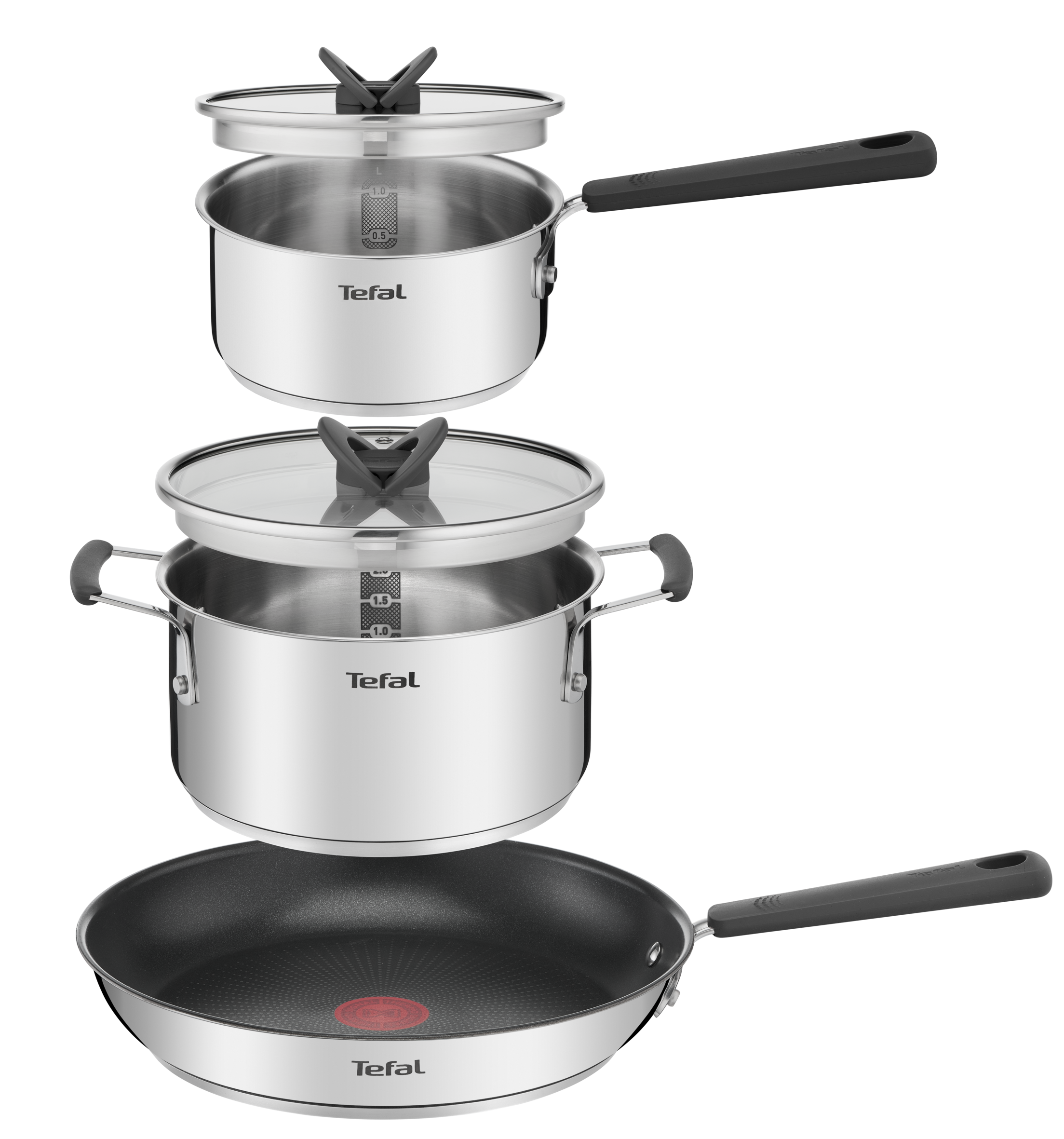5-dielna súprava Opti'Space rajnica 16 cm + pokrievka, kastról 20 cm + pokrievka, panvica 28 cm