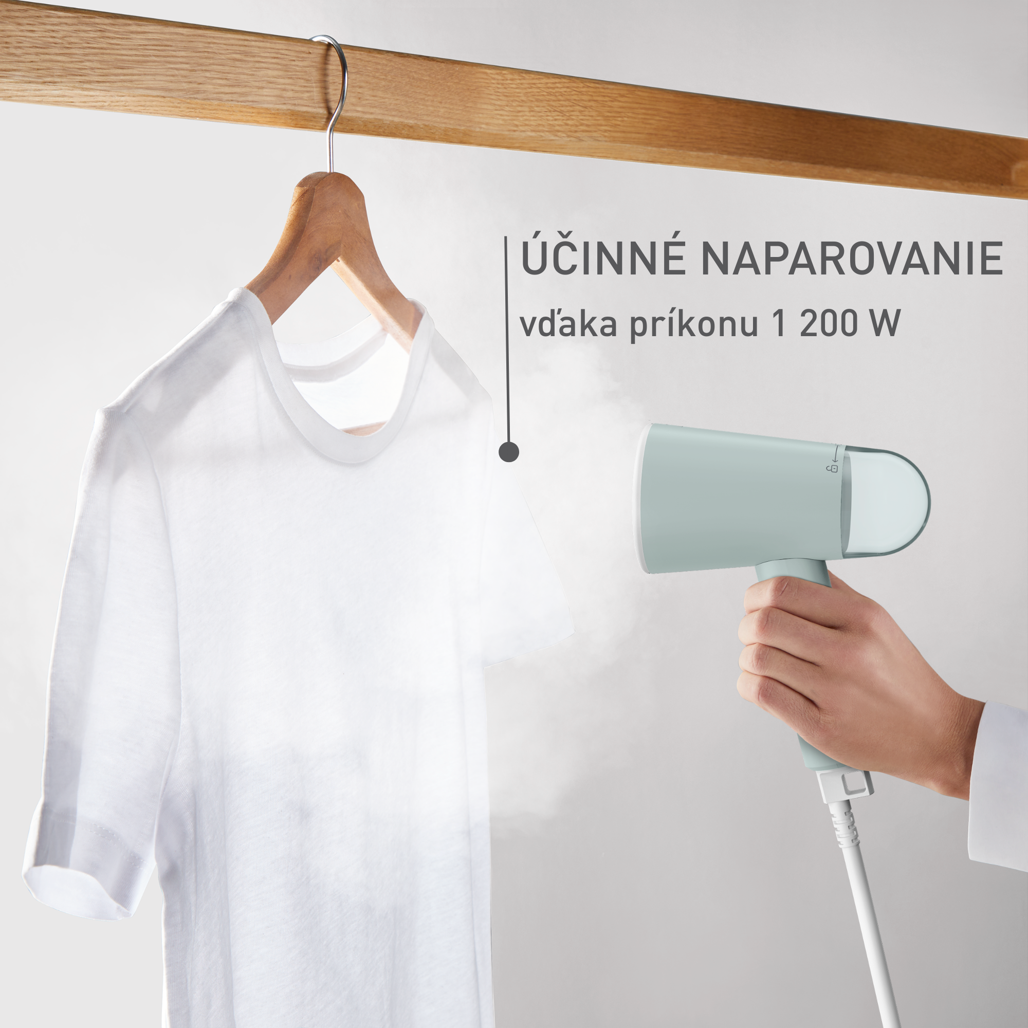 Ručný naparovač Tefal Origin Travel DT1034E1 eukalyptová zelená