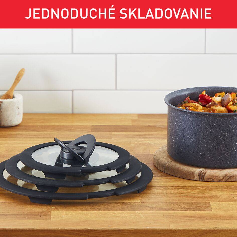 Súprava sklenených pokrievok Tefal Ingenio L9849053 3 ks 16, 18 a 20 cm