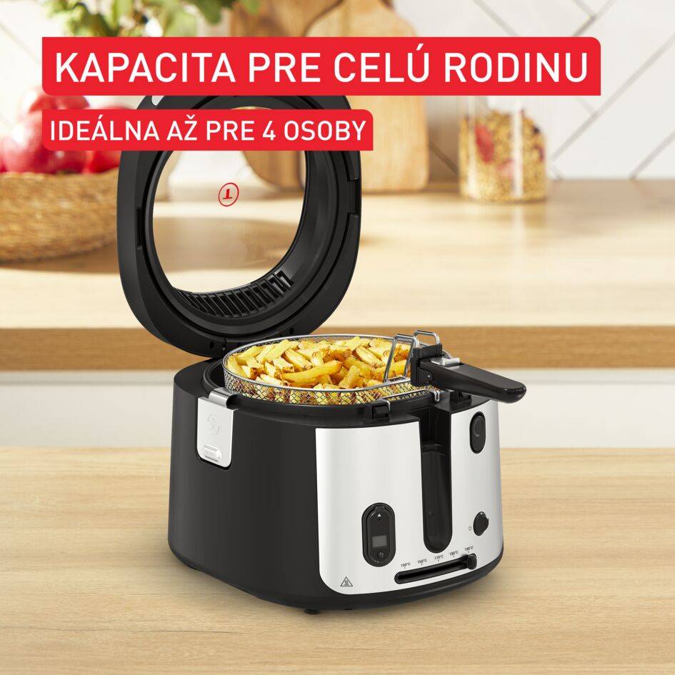 Olejová fritéza Tefal Filtra Vision+, FF2588E0, čierna