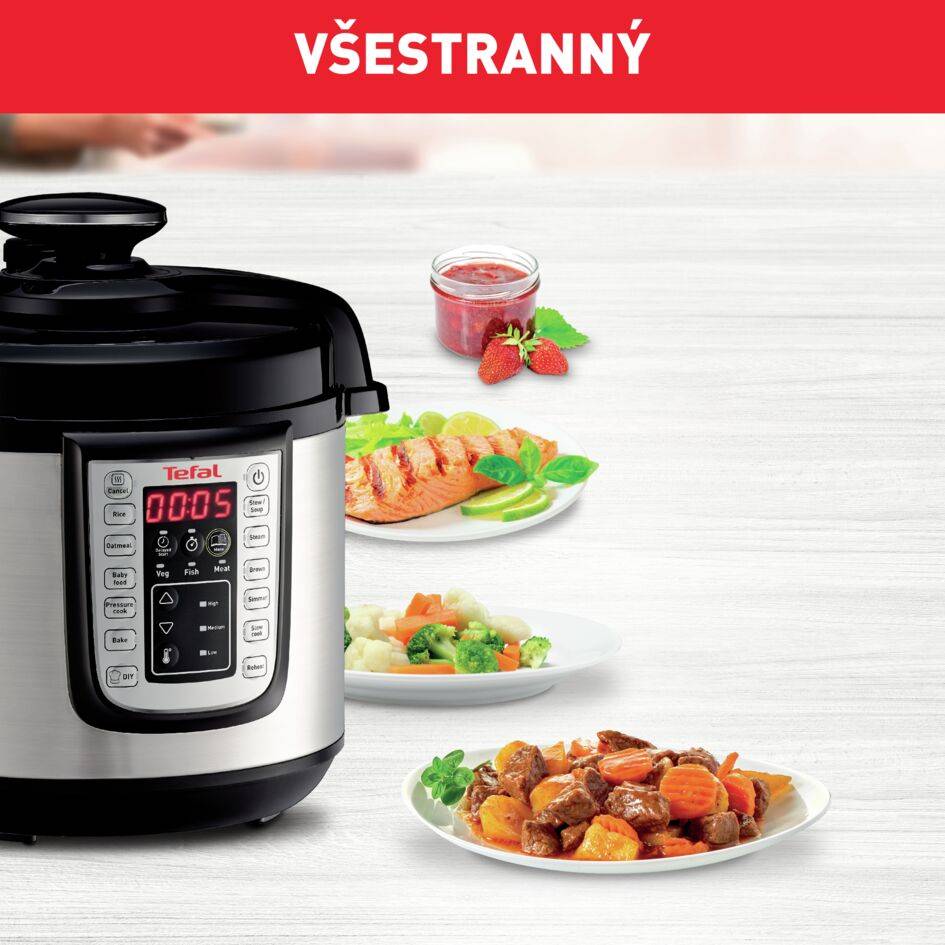 Multifunkčný elektrický hrniec Tefal All in One Pot CY505E30 Nerezový/Čierny