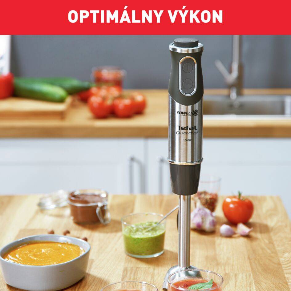 Tyčový mixér Tefal Quickchef 2v1 HB659838 Nerezový/Čierny