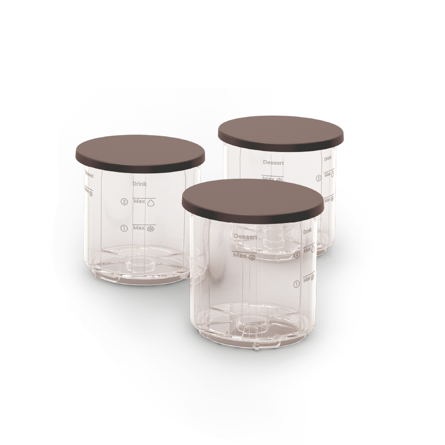 3 misky s objemom 480 mL s viečkami XF60W0F0