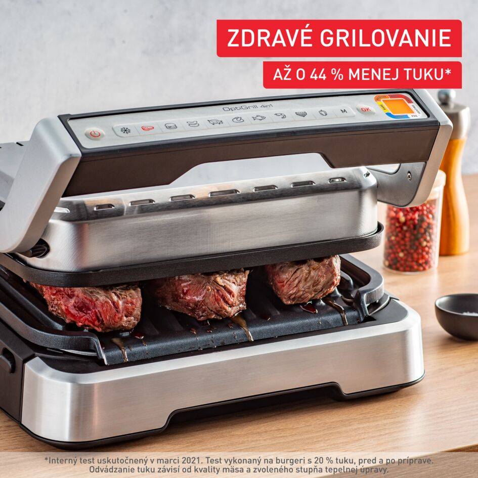 Elektrický gril Tefal OptiGrill 2v1 Inox GC772D30 Strieborný/Čierny