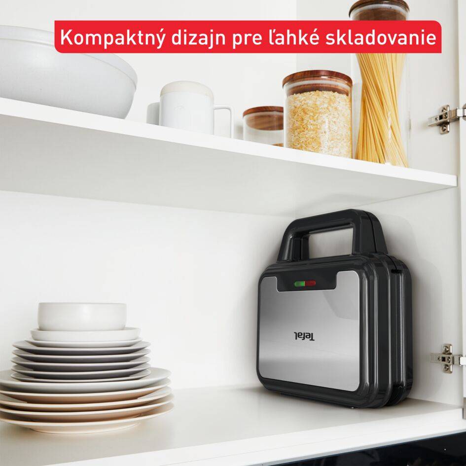 Sendvičovač Tefal UltraCompact 3v1 SW383D10 Nerezový/Čierny